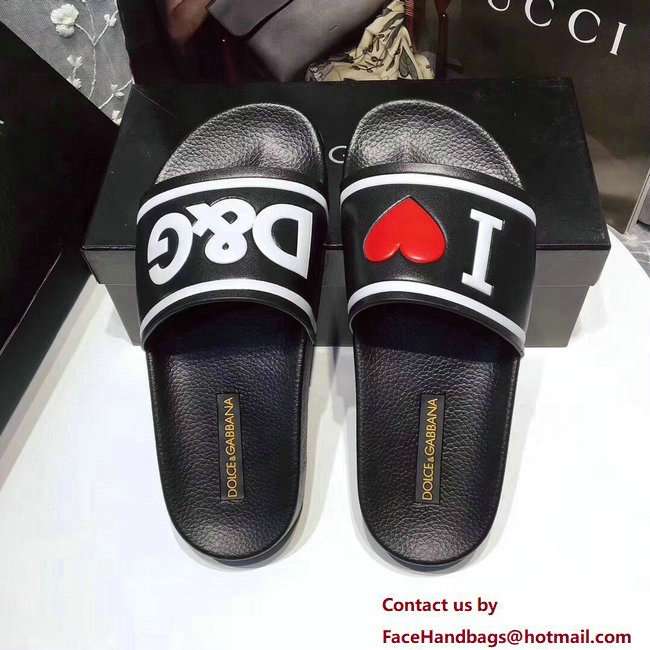 Dolce  &  Gabbana I Love D & G Slippers Black 2018